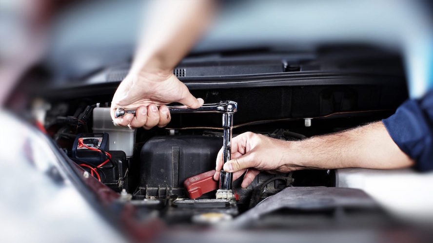 Wrenching on a car