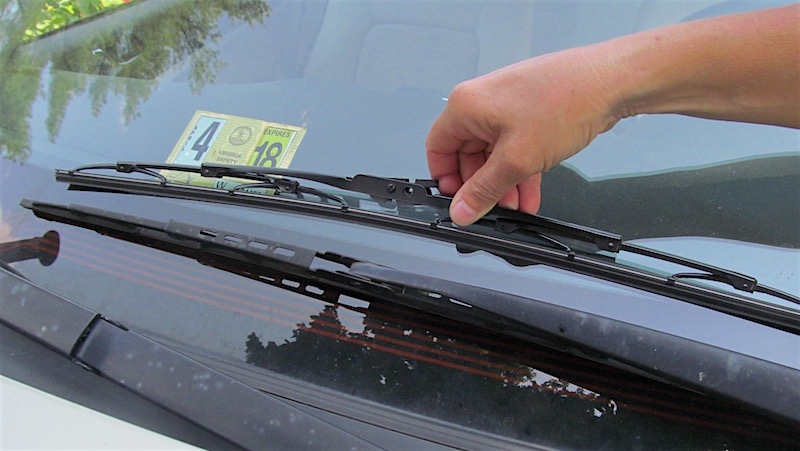 Wiper blade on a car