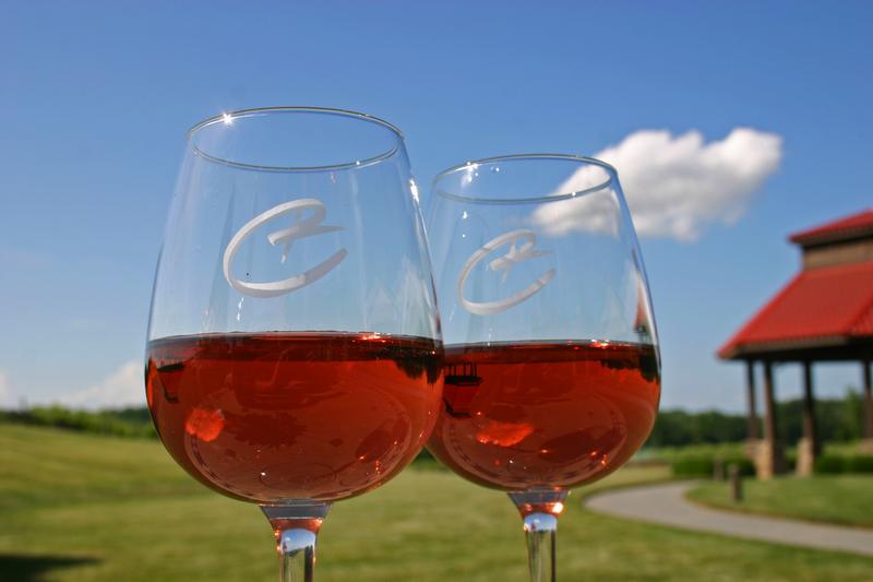 two wine glasses
