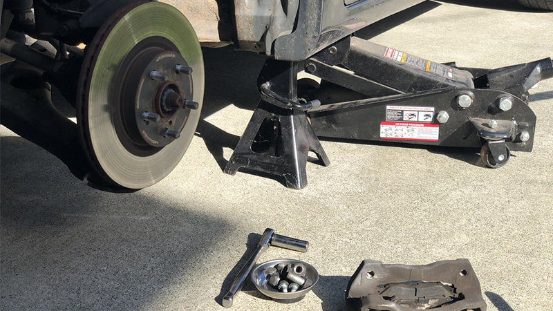 brake-job-kowite a brake caliper and rotor