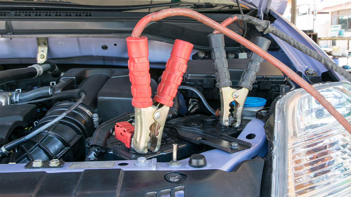 jumpstarting a dead battery