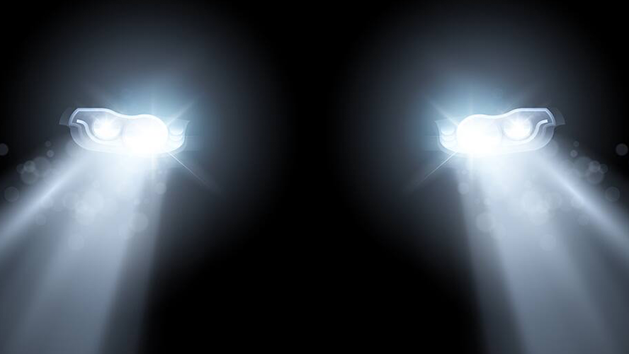 headlights at night