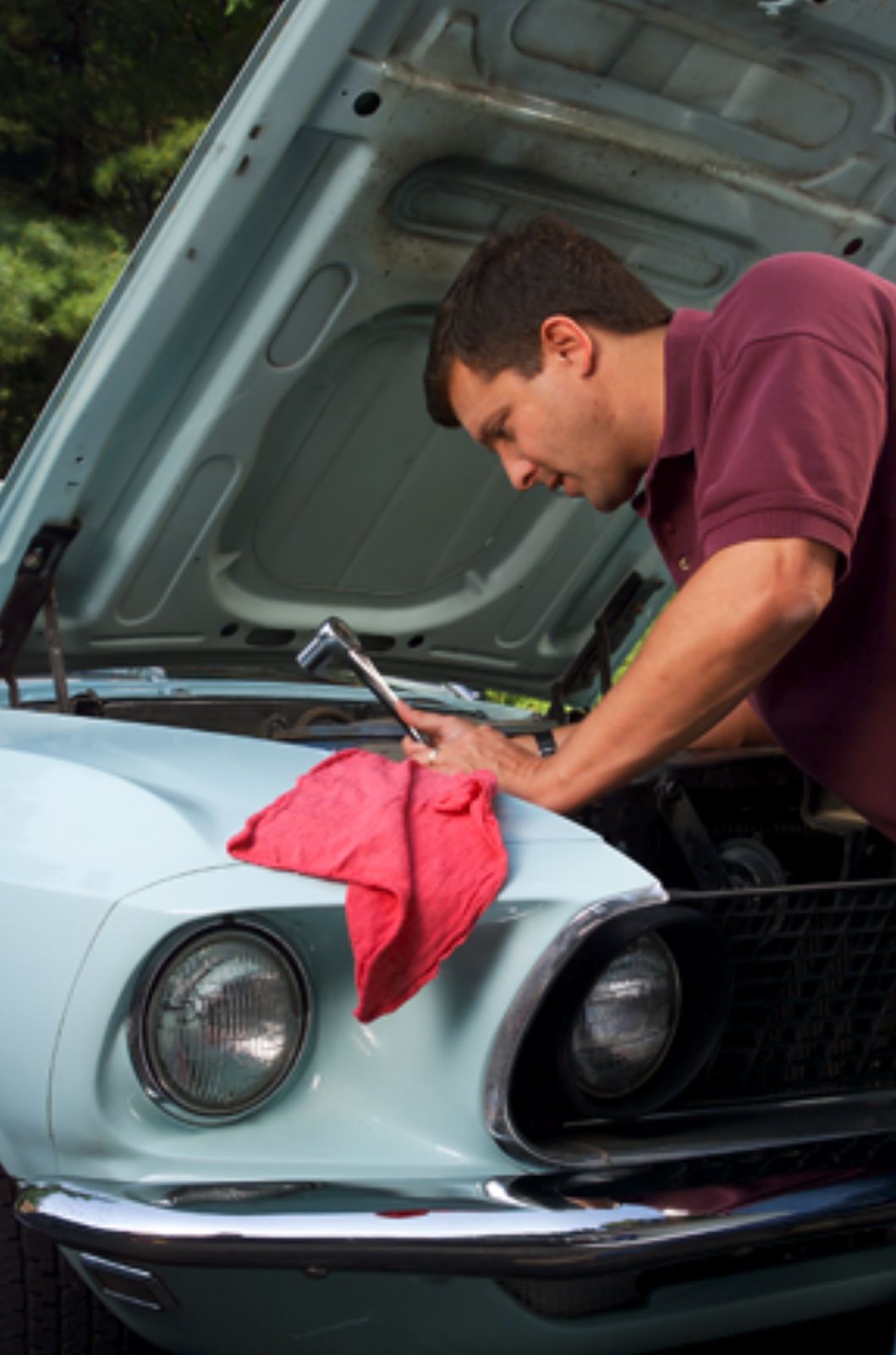 image of car hood up
