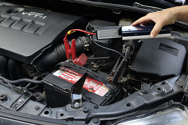 jumping an old car battery