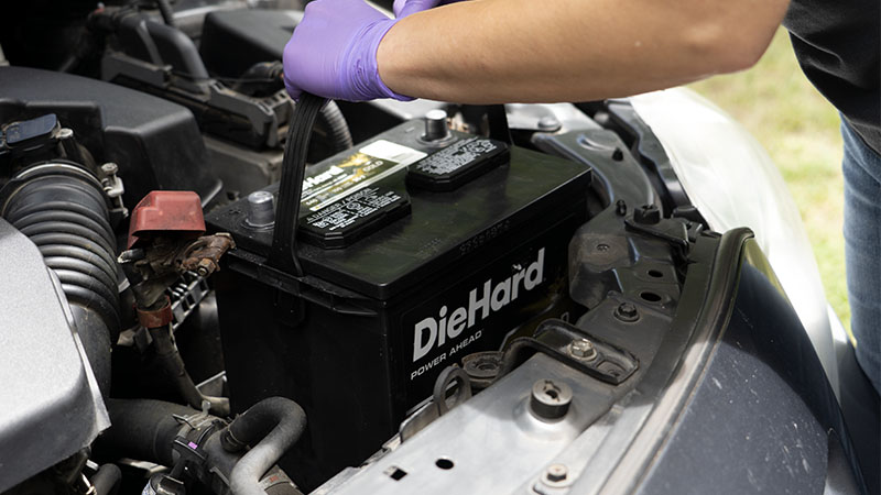placing new battery