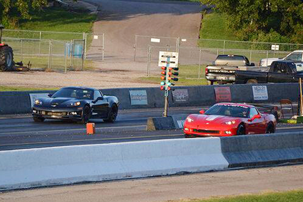 two cars racing