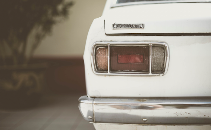 Back of a vintage car