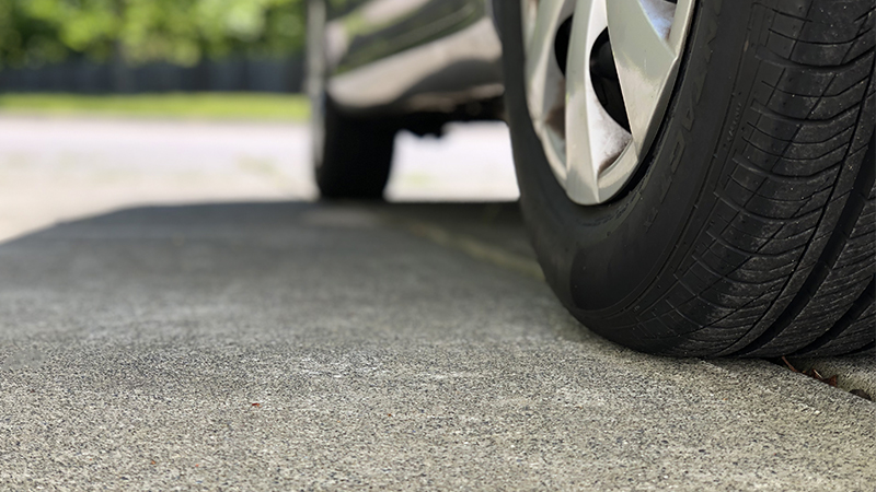 tires in a driveway tires in a driveway