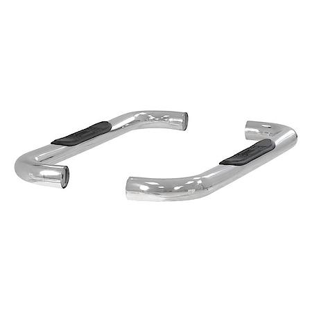 Polished Stainless Steel 3" Round Side Bars with Step Pads