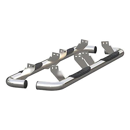 Polished Stainless Steel 3" Round Side Bars with Step Pads