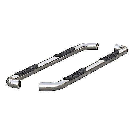 Polished Stainless Steel 3" Round Side Bars with Non-Skid Steps