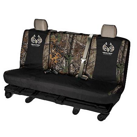 Bench Seat Cover: Black & Camo, Polyester, Low Back, Universal, 1 Pk