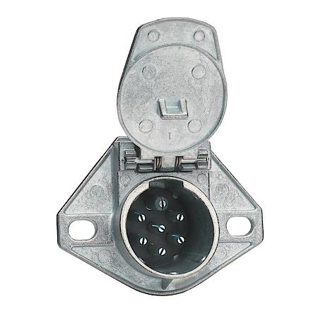 Socket - 7 Pin, Split Pin, 2 Hole Mount, Zinc Die-Cast
