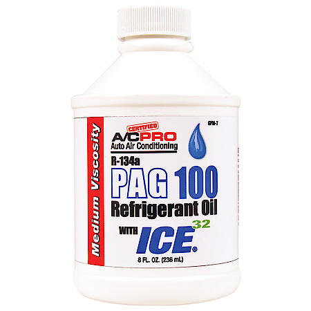 R-134a PAG 100 AC Oil Lubricant: With ICE 32 For Improved Cooling, 8 oz