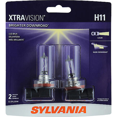 H11 XtraVision: Halogen Headlight Bulb, More Downroad Visibility, 2 Pack