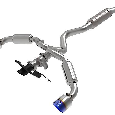 Gemini XV 3" to 2-1/2" 304 Stainless Steel Cat-Back Exhaust with Cut-Out, Blue