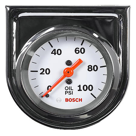 Style Line 2" Mechanical Oil Pressure Gauge (White Face)