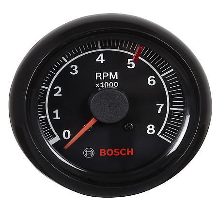 High-Performance 2-5/8" Black Face Tachometer for 4-8 Cylinder Engines