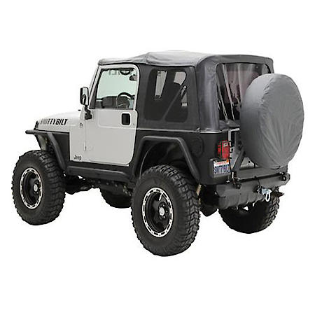 Replacement Soft Top, Black Diamond, Inc. 2 Front Replacement Upper Door Skins, with Tinted Windows