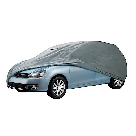 Car Cover, Grey, Fits Sedans Up to 15', Breathable, Non-Abrasive, Dustproof