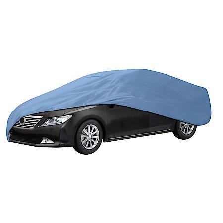 Car Cover, Blue 3 Layers, Fits Sedans 15' 1"-16' 8", Medium-Duty, Water Resistant, Outdoor Use