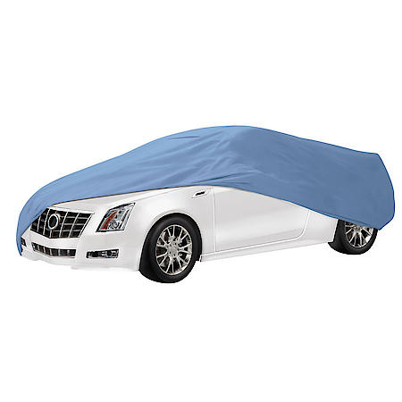 Car Cover, Blue 3 Layers, Fits Sedans 16' 9"-19', Medium-Duty, Water Resistant, Outdoor Use