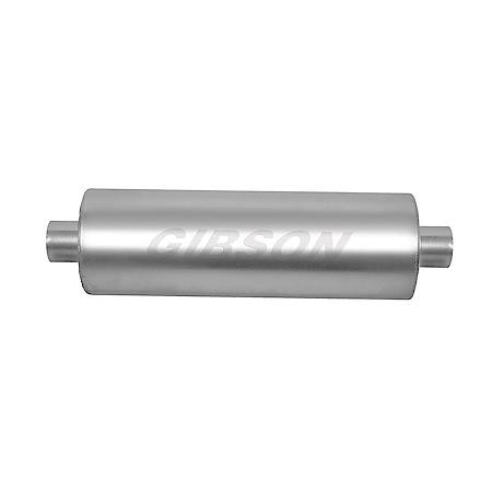 MWA Superflow Muffler: Universal Fit, Stainless Steel, 3" Inlet, 3" Outlet, Center Round Muffler
