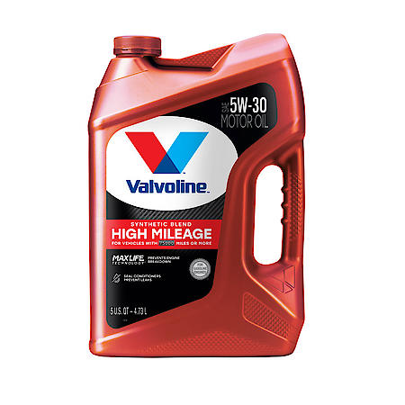 High Mileage with MaxLife Technology Synthetic Blend 5W-30 Motor Oil: Maximize Engine Life, 5 Quart
