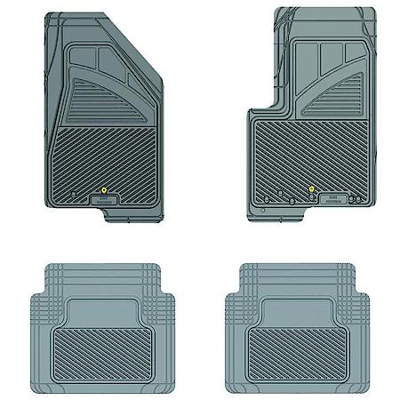 Custom Fit 4 Piece Floor Mat Set, Grey