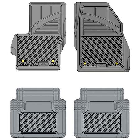 Custom Fit 4 Piece Floor Mat Set, Grey
