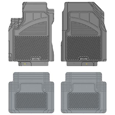 Custom Fit 4 Piece Floor Mat Set, Grey