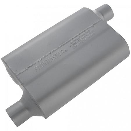 40 Series Muffler, 2.25in Offset Inlet 2.25in Offset Outlet, Non-Reversible, Aggressive Sound