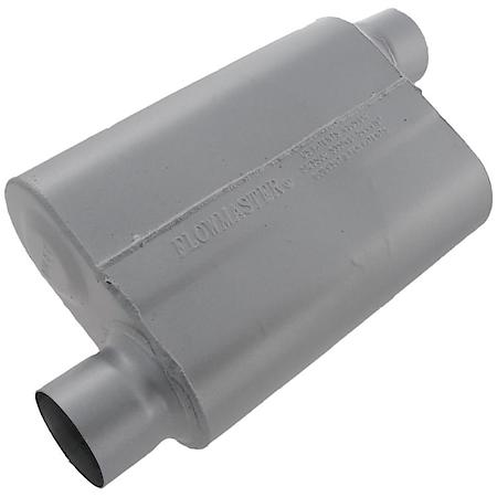 40 Series Muffler, 3in Offset Inlet 3in Offset Outlet, 13in long, Non-Reversible, Aggressive Sound