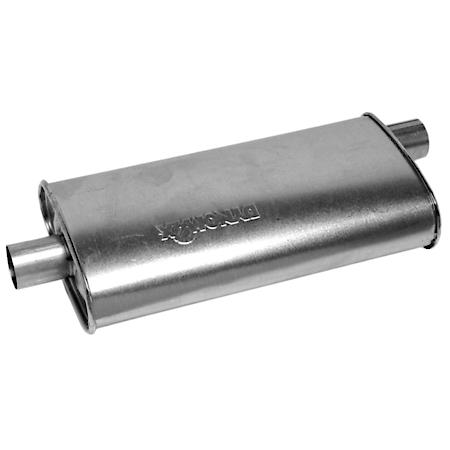 Super Turbo Muffler Uni Fit Aluminized Steel 20" L, 2.5" In, 2.5" Out, Oval