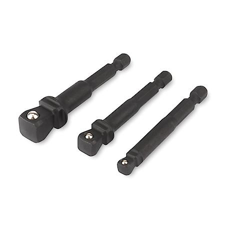 3 Piece Impact Wobble Socket Adapter Set - 1/4" Shank