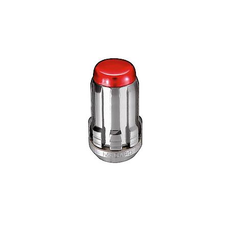 Chrome SplineDrive lug Nuts With Red Caps (1/2"-20 Thread Size) - Set of 4 Lug Nuts