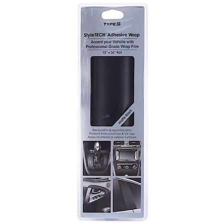 12" x 36" TYPE S Professional-Grade Adhesive Wrap with UV-Coating, Matte Black