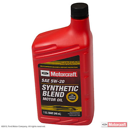 Synthetic Blend 5W20 Motor Oil: Original Equipment for Ford Motor Company Vehicles, 1 Quart