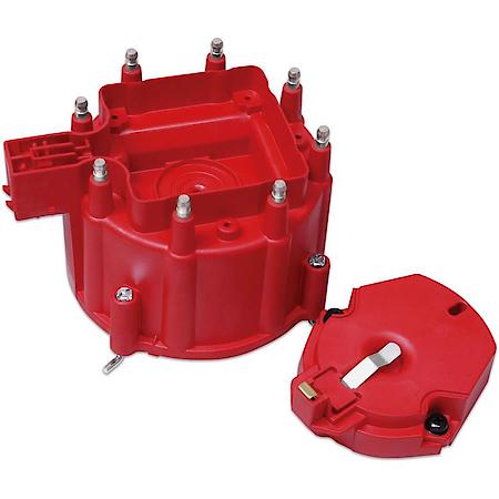 Distributor Cap and Rotor; GM HEI Distributor; Red