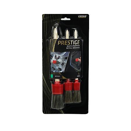 Prestige Multi Purpose Detail Brushes for Interior and Exterior, 3 Pack
