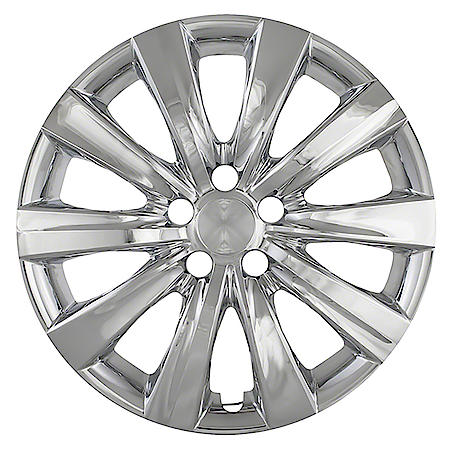 16" Wheel Cover: 10 Spoke, Silver, High Impact Plastic, 4 Pack