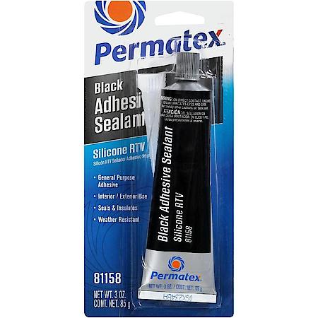 Black Silicone Adhesive Sealant for Repairs, Bonding, and Protection, 3 oz.
