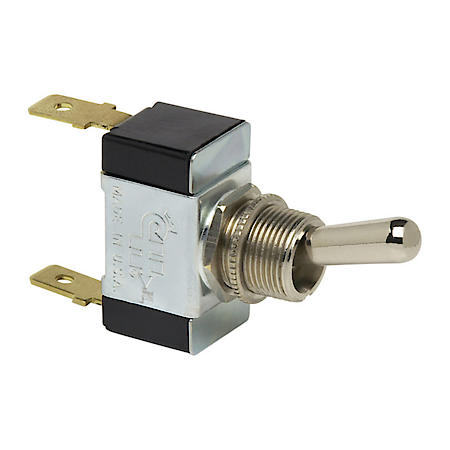 Toggle Switch - SPST On-Off - Up: On, Down: Off - 25A at 12V, 15A at 24V - Two blade terminals