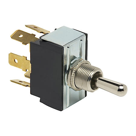 Toggle Switch - 3-Position, DPDT On-Off-On - 25A at 12V, 15A at 24V - 6 blade terminals