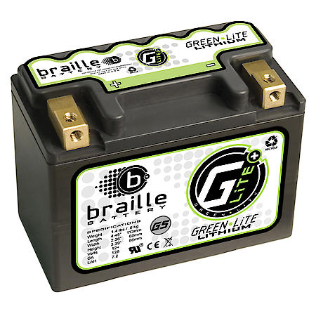 Green-Lite Power Sports Lithium-Ion Battery: 5 Group Size, 276 CCA, 346 CA, 12 Min Reserve Capacity