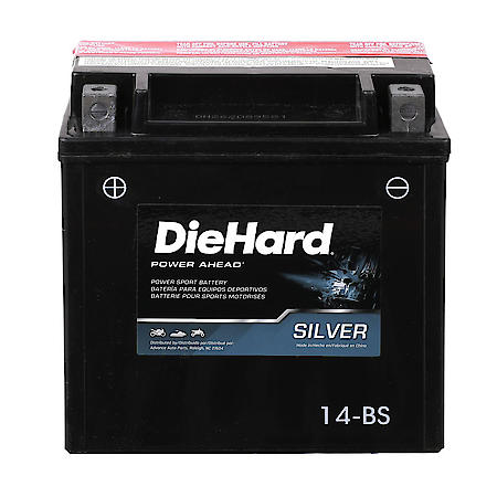 Power Sport Battery 12V Battery: BTX14-BS Group Size, 200 CCA, 225 CA
