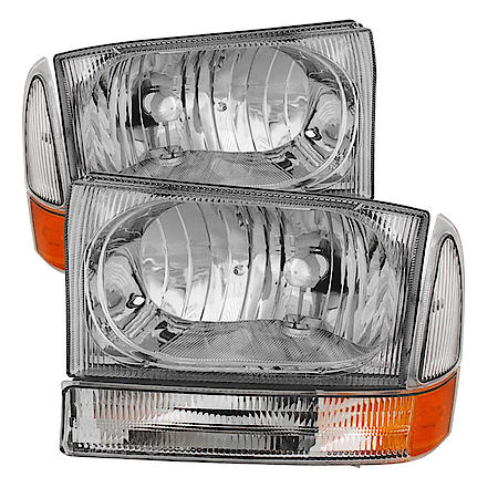 (Oe) Ford F250 F350 F450 Superduty Excursion 99-04 Crystal Headlights With Bumper
