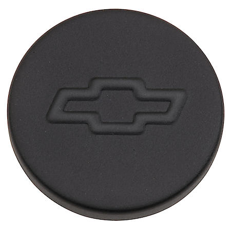 Engine Oil Filler Cap; Push-In Style; 1.22 Hole; Bowtie Logo; Black Crinkle