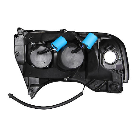 Halogen Bulb, Projector Beam With Halo, Clear Lens, Black Housing, Set Of 2
