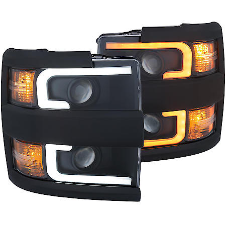 Halogen Bulb, Projector Beam With Switchback Design, Black Housing, Set Of 2